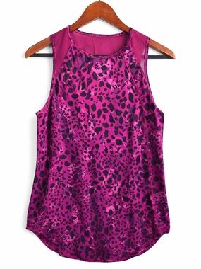 Lululemon Sculpt Tank Top Size 8 Cheetah Camo Magenta Purple Athletic